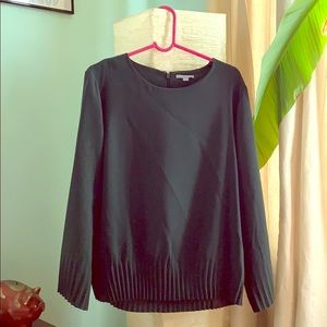 COS Slinky Green Blouse with Ribbed Edges